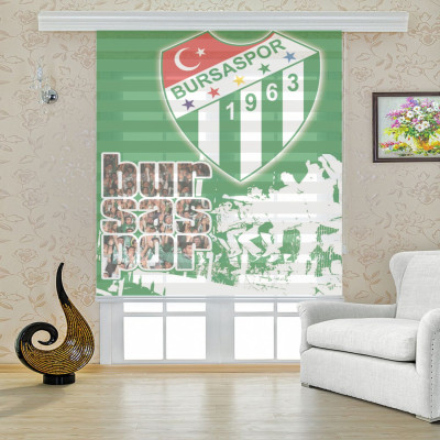Bursaspor Baskılı Zebra Perde